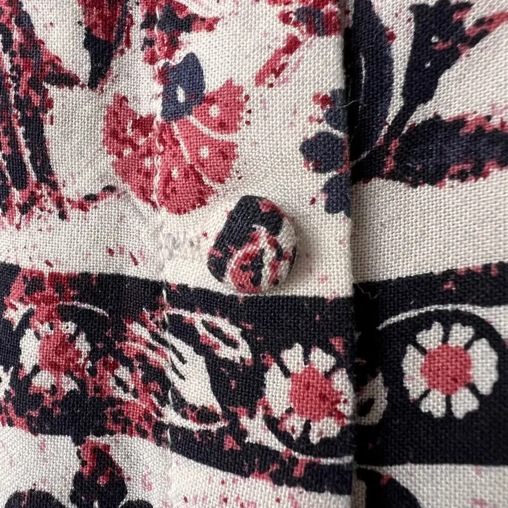 Roxy Skirt Womens Size Small Lost in My Mind Floral Navy & Red Maxi Front Slit